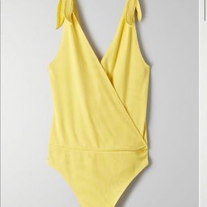 Wilfred neva body suit by Aritzia in Royal Yellow